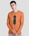 Shop Original Street Fashion Full Sleeve T-Shirt Vintage Orange-Front