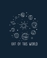 Shop Out Of The World Round Neck 3/4 Sleeve T-Shirt Navy Blue