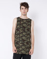 Shop Outdoor Green Camouflag Longline Vest-Front