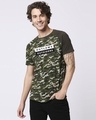 Shop Outlaws & Outsiders Half Sleeve Raglan Camo T-Shirt Olive Camo-Front