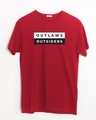Shop Outlaws & Outsiders Half Sleeve T-Shirt Bold Red-Front