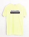 Shop Outlaws & Outsiders Half Sleeve T-Shirt Vax Yellow-Front