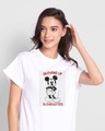 Shop Overrated Boyfriend T-Shirt (DL) White-Front