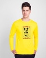 Shop Overrated Full Sleeve T-Shirt (DL) Pineapple Yellow-Front