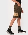 Shop Overthinker Olive Cargo Shorts-Design