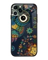 Shop Owl Art Printed Premium Glass Cover For iPhone 11 Pro Max (Impact Resistant, Matte Finish)-Front