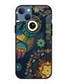 Shop Owl Art Printed Premium Glass Cover For iPhone 13 mini (Impact Resistant, Matte Finish)-Front