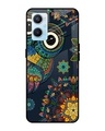 Shop Owl Art Printed Premium Glass Cover For Oppo A96 (Impact Resistant, Matte Finish)-Front