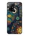 Shop Owl Art Printed Premium Glass Cover For Oppo F19 Pro Plus (Impact Resistant, Matte Finish)-Front
