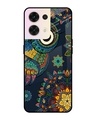 Shop Owl Art Printed Premium Glass Cover for Oppo Reno8 5G (Shock Proof, Scratch Resistant)-Front