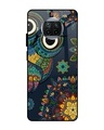 Shop Owl Art Printed Premium Glass Cover For Xiaomi Mi 10i 5G (Impact Resistant, Matte Finish)-Front