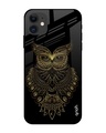 Shop Owl Printed Premium Glass Cover for iPhone 12 (Shock Proof, Lightweight)-Front