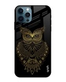 Shop Owl Printed Silicon Glass Cover For iPhone 12 Pro (Light Weight, Impact Resistant)-Front