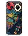 Shop Owl Vector Art Premium Printed Glass Cover for Apple iPhone 14 (Shock Proof, Scratch Resistant)-Front