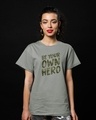 Shop Own Hero Camouflage Boyfriend T-Shirt-Front