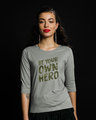Shop Own Hero Camouflage Round Neck 3/4th Sleeve T-Shirt-Front