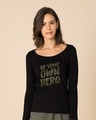 Shop Own Hero Camouflage Scoop Neck Full Sleeve T-Shirt-Front