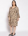 Shop Women's Plus Size Brown Animal Print V-Neck Dress