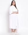 Shop Women's Plus Size White Solid Collared Dress-Design
