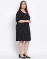Shop Women's Plus Size Black Solid Square Neck Dress-Design