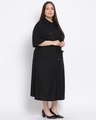 Shop Women's Plus Size Black Solid Collared Dress-Design