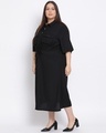 Shop Women's Plus Size Black Solid Collared Dress-Full