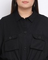Shop Women's Plus Size Black Solid Collared Dress