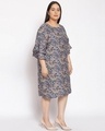 Shop Women's Plus Size Multicolor Floral Print Round Neck Dress-Design
