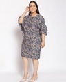 Shop Women's Plus Size Multicolor Floral Print Round Neck Dress-Full