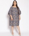 Shop Women's Plus Size Multicolor Floral Print Round Neck Dress