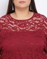 Shop Women's Plus Size Maroon Embroidered Round Neck Top