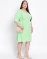 Shop Women's Plus Size Green Solid Square Neck Dress