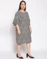 Shop Women's Plus Size Black Floral Print Round Neck Dress-Design