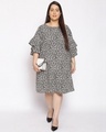 Shop Women's Plus Size Black Floral Print Round Neck Dress