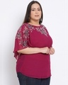 Shop Women's Plus Size Purple Embellished Round Neck Top-Design