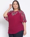 Shop Women's Plus Size Purple Embellished Round Neck Top-Full
