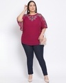 Shop Women's Plus Size Purple Embellished Round Neck Top