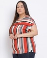 Shop Women's Plus Size Multicolor Striped Round Neck Top-Full