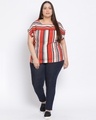 Shop Women's Plus Size Multicolor Striped Round Neck Top