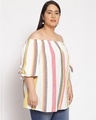 Shop Women's Plus Size Multicolor Striped Off Shoulder Top-Design