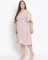 Shop Women's Plus Size White Floral Print V-Neck Dress-Full