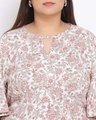 Shop Women's Plus Size White Floral Print V-Neck Dress