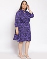 Shop Women's Plus Size Purple Animal Print Tie-Up Dress-Design