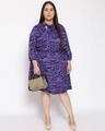 Shop Women's Plus Size Purple Animal Print Tie-Up Dress