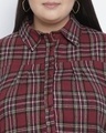 Shop Women's Maroon Cotton Checked Regular Fit Shirt-Design