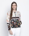 Shop Women's Multicolor Floral Print Jacket-Front
