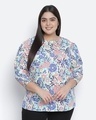 Shop Women's Multicolor Floral Print Regular Fit Top-Front