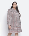 Shop Women's Multicolor Geometric Print Regular Fit Dress-Full