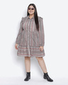 Shop Women's Multicolor Geometric Print Regular Fit Dress