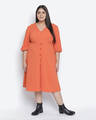 Shop Women's Orange Regular Fit Dress-Front